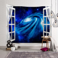 Out of the window starry sky Galaxy tapestry Wall Hanging Fabric Decor Blanket Yoga Carpet Mat Beach 150x130 cm Space tapestry
