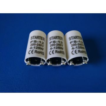 10pcs/lot Hot FS-12 Starter for AC200V-240V 4-125W Fluorescent Tube Fuse Starter CE Rohs