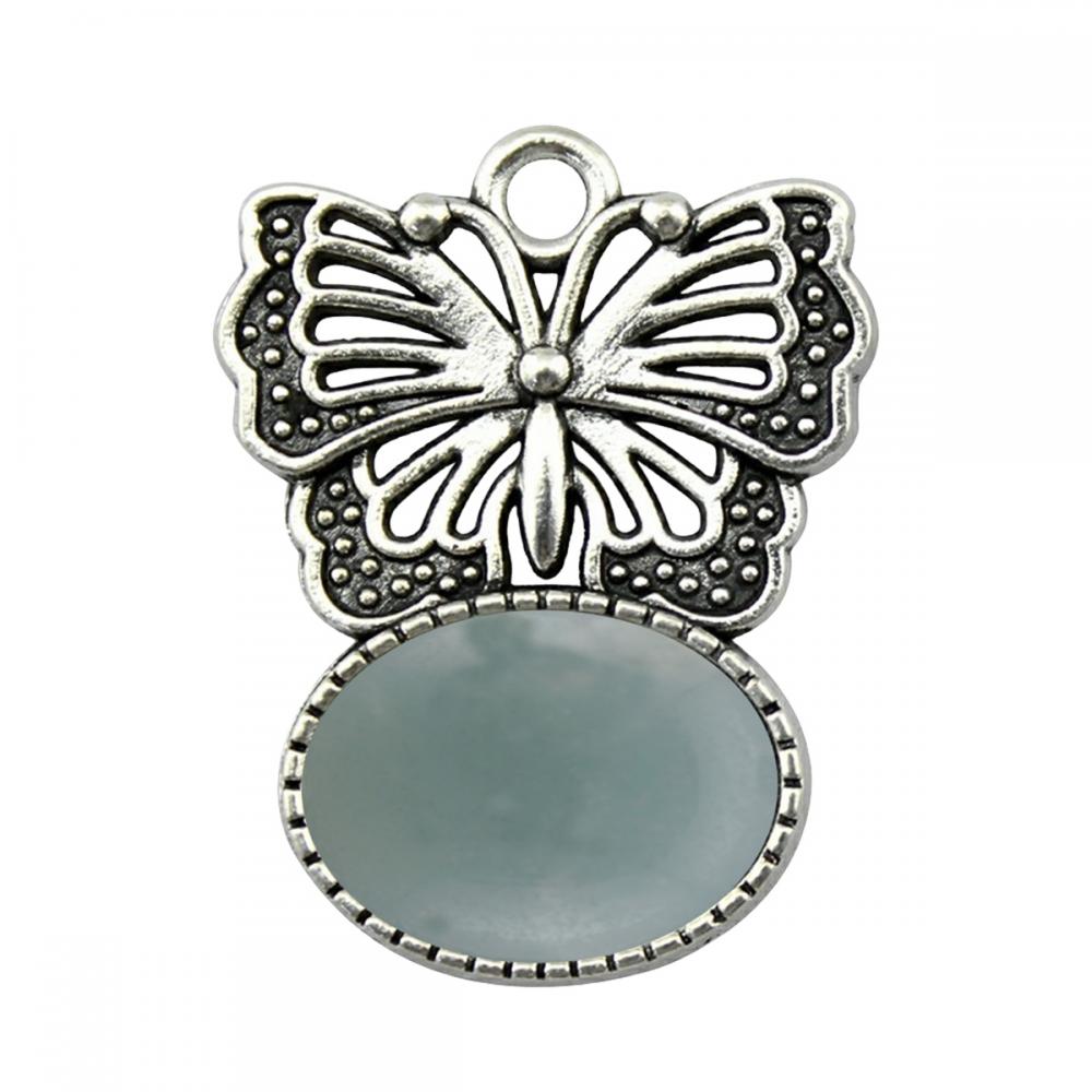Gemstone Butterfly Pendant Natural Stone Chakra Healing Reiki Charm Pendants for DIY Jewelry Making Anniversary Birthday Gift