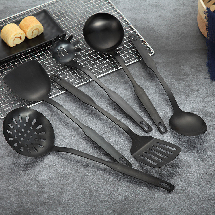 Originality Stainless Steel Kitchenware Cooking Tool Set 6pcs Set Gold Scoop Soup Ladle Skimmer Colander Kitchen Accessories