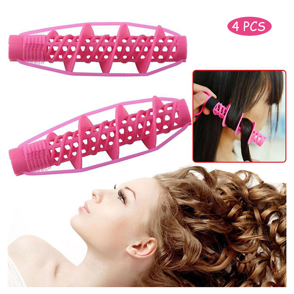 4pcs/Set Hair Rollers Magic Spiral Curling DIY Tool Hair Care Hairdressing No Heat No Clip Styling Curls Roller