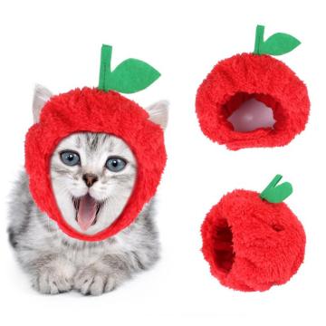 Pet Hat Teddy Dress Up Apple Headdress Cat Dress Up Hat Dew Ears Cat Headgear