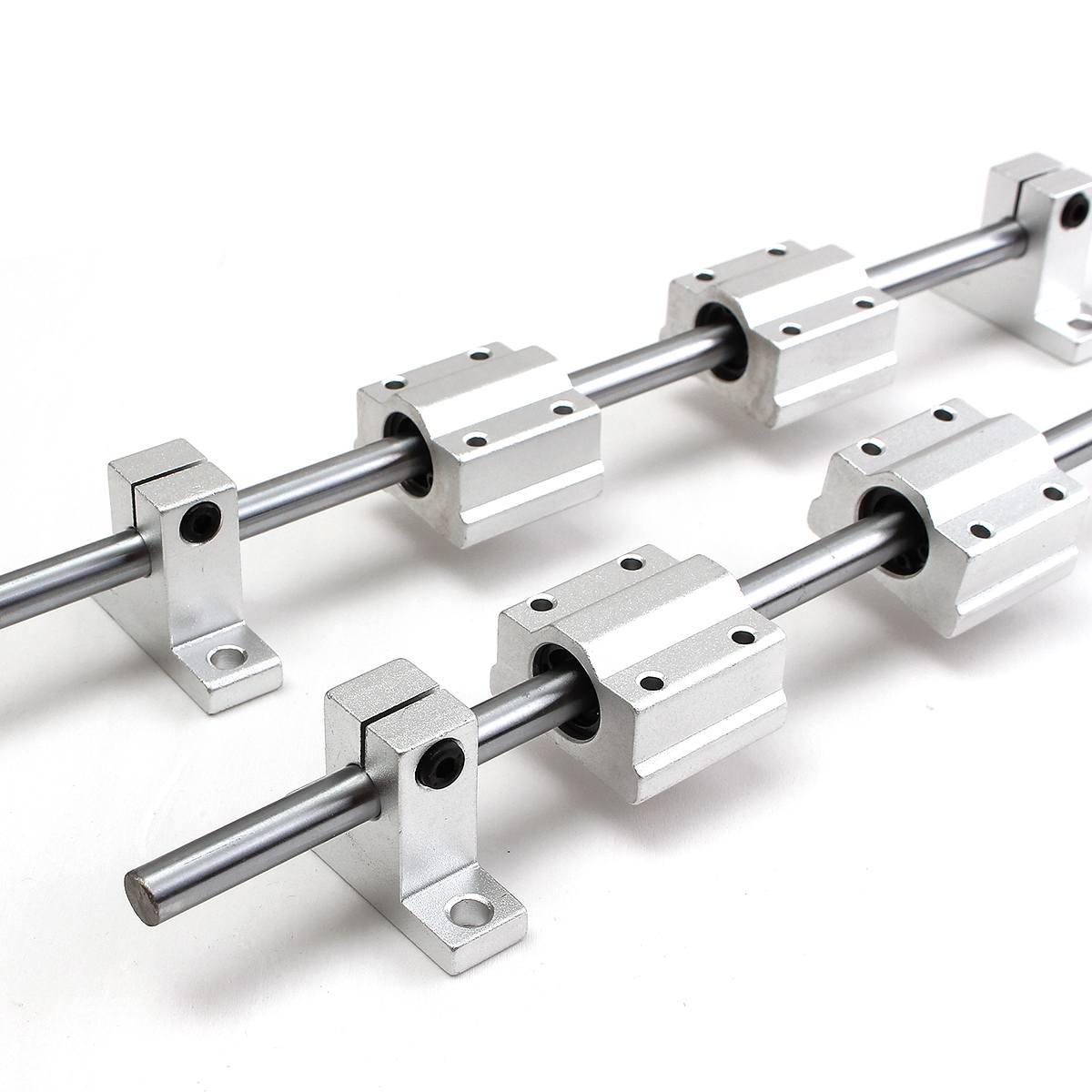 2 Set 300mm Linear Guide Rail Slide Shaft Rod With 4Pcs SCS8UU 8mm Bearing Support Block Slider For CNC Router Part
