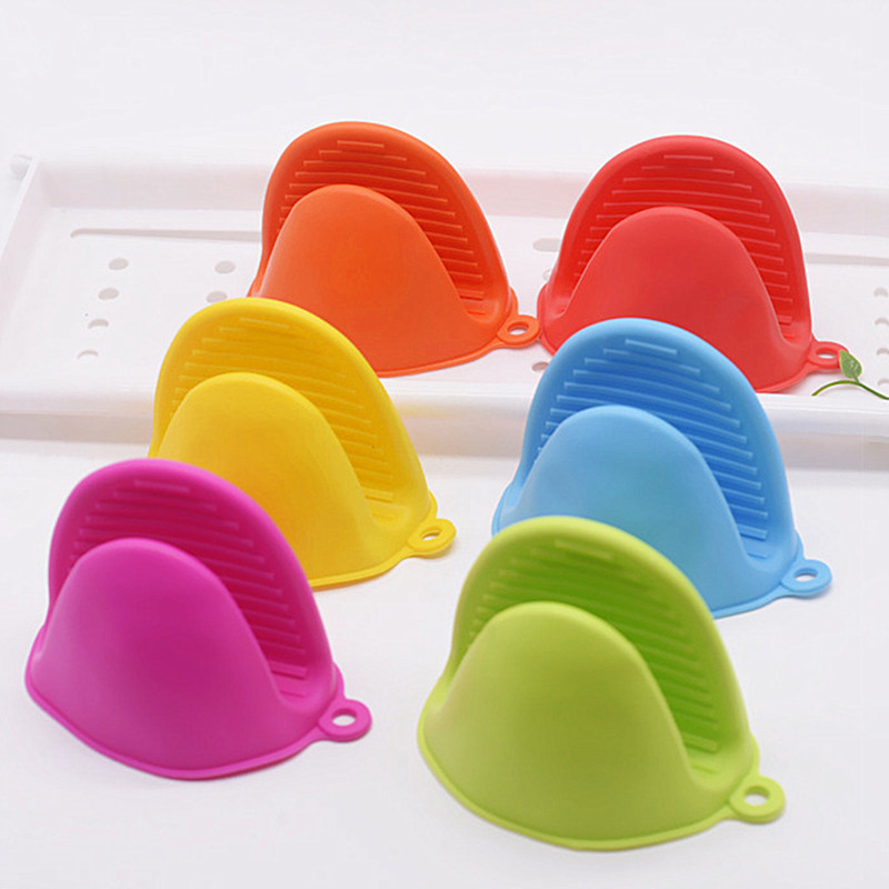1Pc Silicone Heat Resistant Gloves Clips Insulation Non Stick Anti-slip Pot Bowel Holder Cooking Baking Oven Mitts Grill Gloves