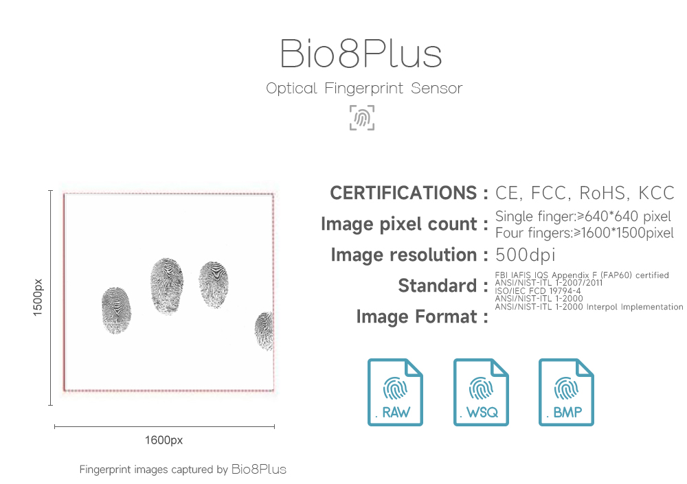 HFSecurity Bio8plus brand fingerprint capture equipment