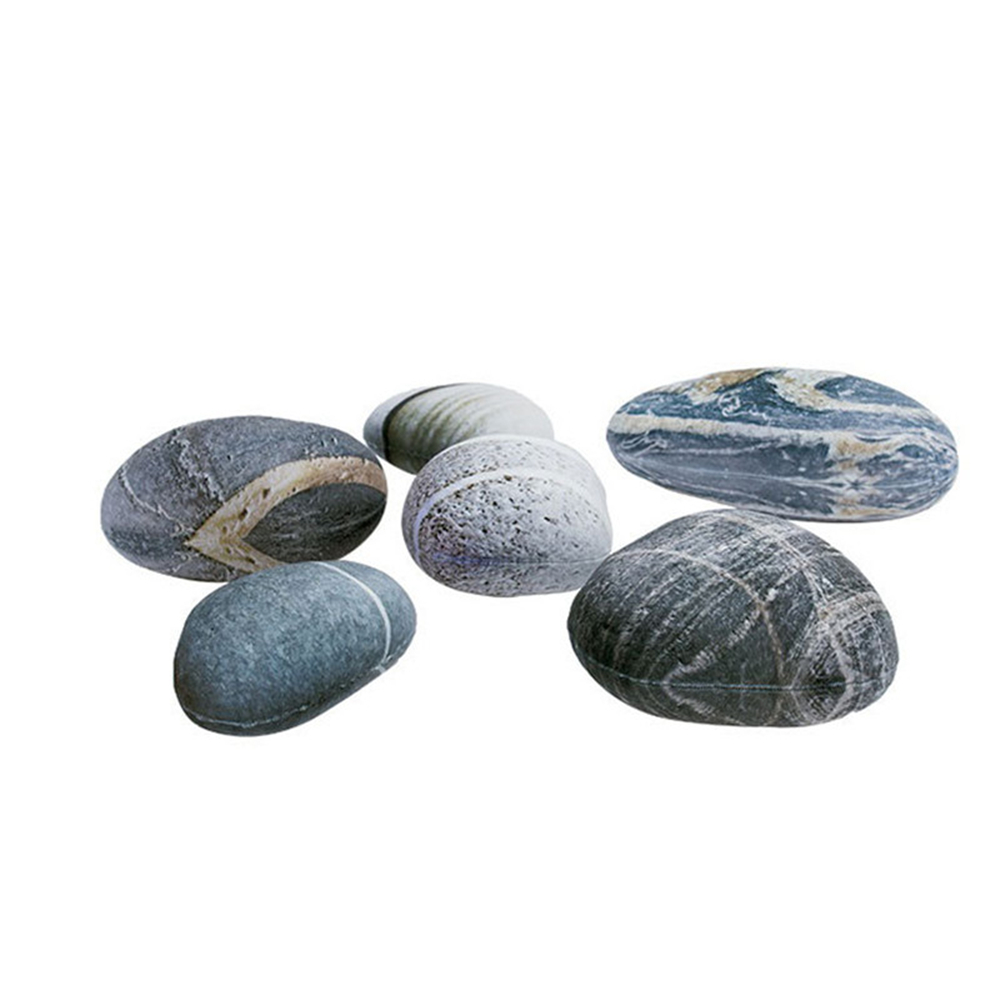 6PCS Soft Pillow Pebble Stone Pillow Sofa Simulated Stone For Movie Props Creative Home Creative Decor Pillow Cushion Kids Gifts