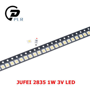 500pcs/Lot Jufei 1W 2835 3V SMD LED 3528 88LM Cool white For TV/LCD Backlight Application