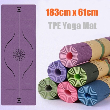 TPE Posture Line 6mm Yoga Mat Environmental Protection Tasteless Non-slip Fitness Mat flat Support 183CMX61CM Yoga Mat