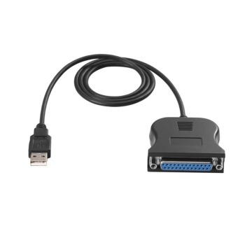 Top Hot Black Bi-directional Parallel Interface Communication USB to 25 Pin DB25 Parallel Printer Cable Adapter Cord Converter