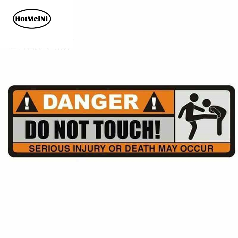 HotMeiNi 13cm x 4.3cm Funny Badge Emblem Decal Danger Do Not Touch Sign Funny Warning Car Sticker Graphics