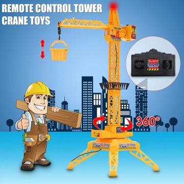 1:64 Remote Control Crane Kids Boys Radio Remote Controlled RC Tower Crane Construction Site Vehicle Toy