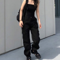 Fashion Pocket Black White Women's Jeans Streetwear High Waist Jeans Vintage Loose Harajuku 2020 Denim Pants Cargo Pants