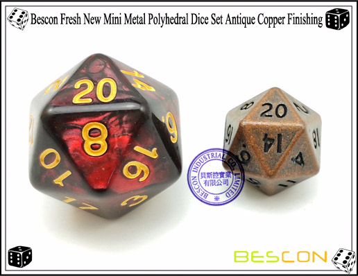 Bescon Fresh New Mini Metal Polyhedral Dice Set Antique Copper Finishing-2