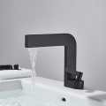 Rozin Matte Black Basin Faucets Modern Minimalism Brass Bathroom Faucet Deck Mount Vessel Sink Crane Cold Hot Water Mixer Tap