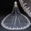 Real Photos Luxury Long 5 Meters Lace Edge One Layer Wedding Veil with Comb White Ivory Bridal Veil Voile Mariage
