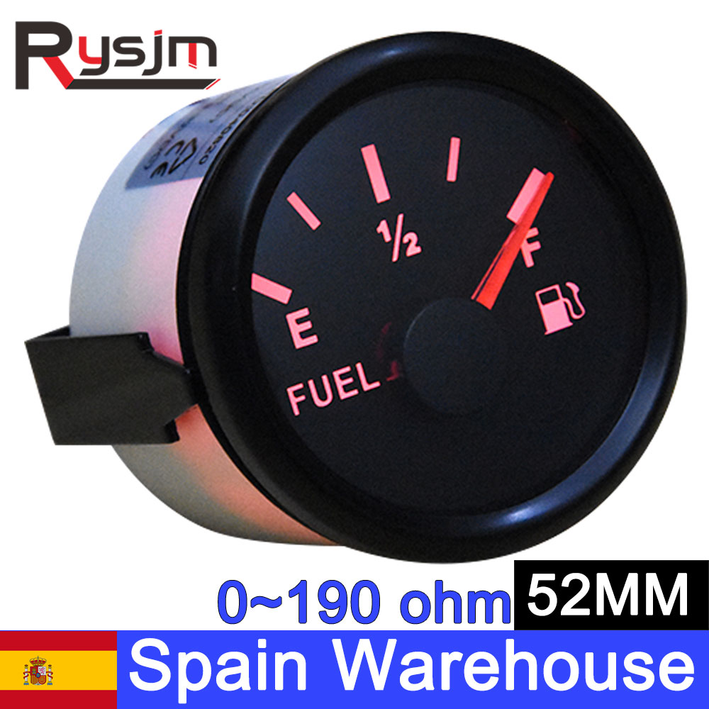 52mm Fuel Level Gauge 0~190 ohm Oil Tank Level Indicator Fuel Gauge 9~32V for Car Boat Auto Motorcycle Meter From Spain/China
