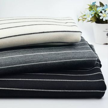 High Quality Stripe Wool Fabric Viscose Knit Jersey Fabric For Sewing Bottoming Sweater Pullover 50*175cm/Piece TK302407