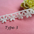 2019 Lucia Crafts 1Pc 2yards Apparel Sewing Fabric DIY Ivory Trim Cotton Crocheted Lace Fabric Ribbon Handmade Accessories Cloth