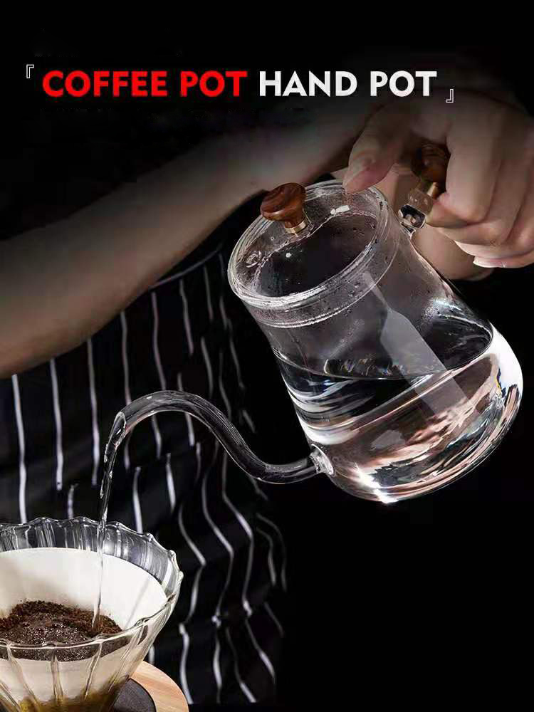 coffee dripper pot glass filter 600ml barista tools kitchen kettle gooseneck coffee maker long spout kettle tea hand pot drip