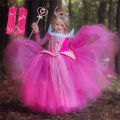 Beauty Princess Dress up Rose Party Costume Long Sleeve Cosplay Dress Halloween Birthday Gift Vestidos Fantasia