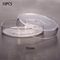 10pcs 55mm Disposable Plastic Petri Dishes Affordable For Cell Clear Sterile Chemical Instrument Teaching Tool Drop Shipping @