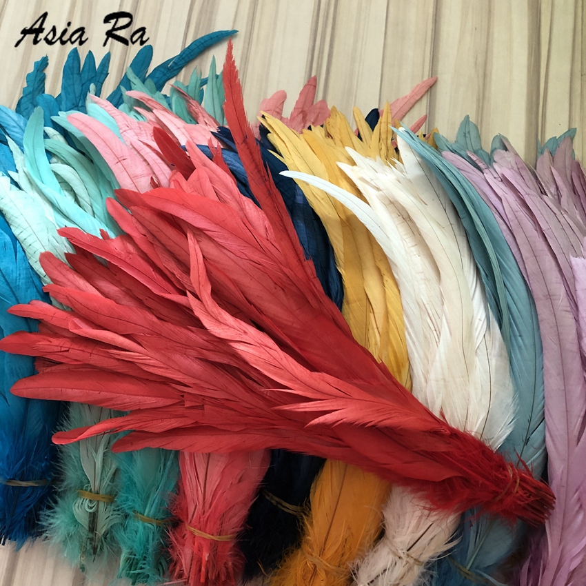 50-500pcs per lot Natural chicken tail feathers 10-12 inch 25-30 cm Rooster cock coque feather DIY wedding carnival decorations