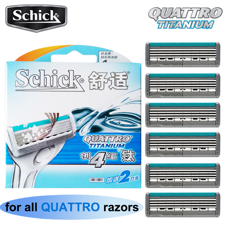 18 blades/lot New Original Schick Genuine Quattro Titanium comfortable replacement Manual razor blade man male