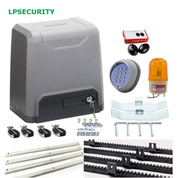 LPSECURITY 4 keyfob 1500kg electric automatic sliding gate door opener operator motor 4,5m,6m racks 1 sensor 1 strobe 1 keypad