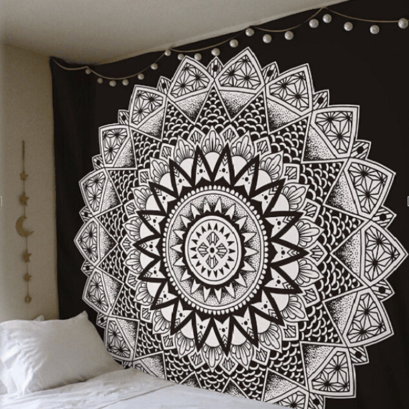 Mandala Tapestry Polyester Bohemian Wall Hanging Decor Blanket Carpets Dorm Decor Psychedelic Tapestry Sleeping Tapestry