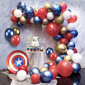 85pcs Super Hero Captain Of American Balloons Garland Arch Kit Red Blue Gold White Balloons Wedding Birthday Party Decor Balony