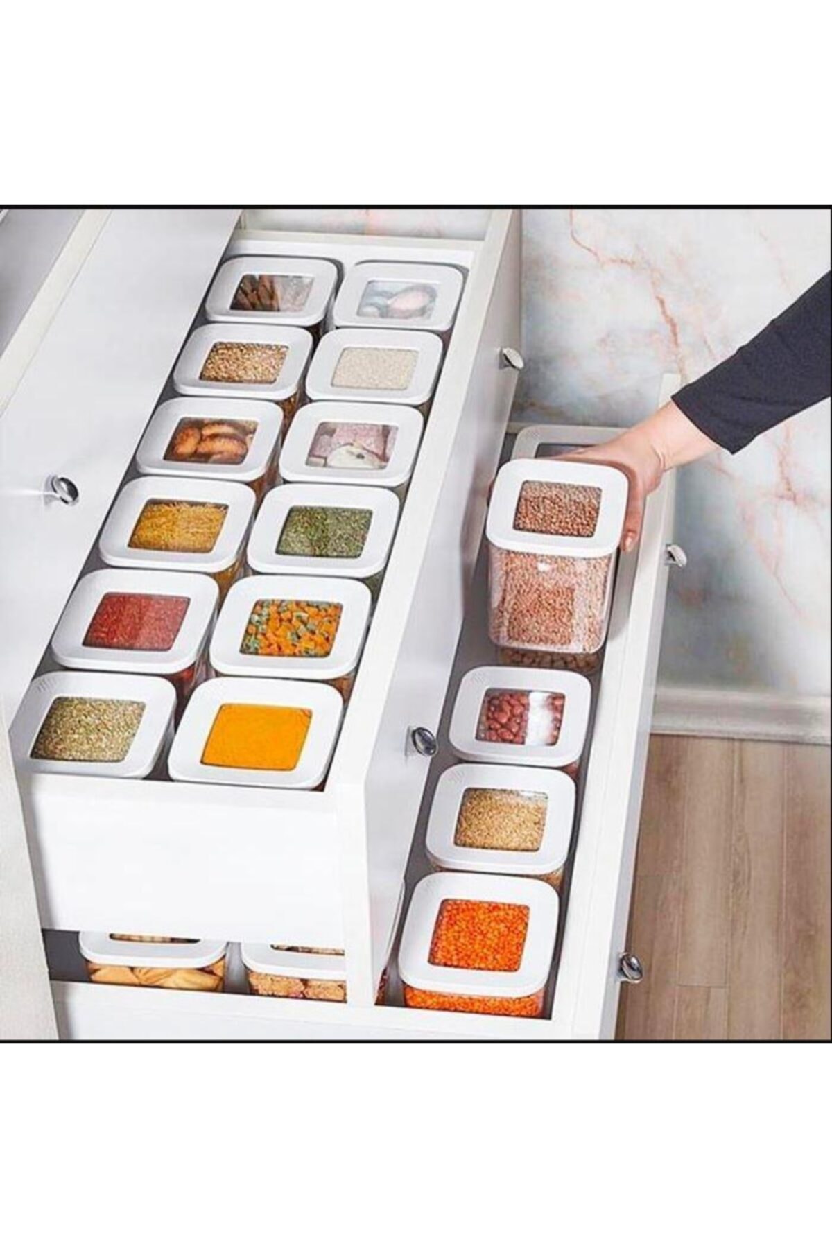 12 Pcs High Quality Storage Box Food Set Food Storage Container Kitchen Refrigerator Noodle Box Multigrain Storage Tank Transpar