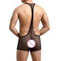 Men's Fishnet Bodysuits See Through Wrestling Singlets Leotard Undershirts Jumpsuit Gay One-Piece Playsuit Boxers Sportwear Sexy