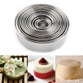 14pcs/Set Stainless Steel Round Cookie Moulds Practical Biscuit Cutters Circle DIY Mousse Cake Dessert Pastry Decorating Tool
