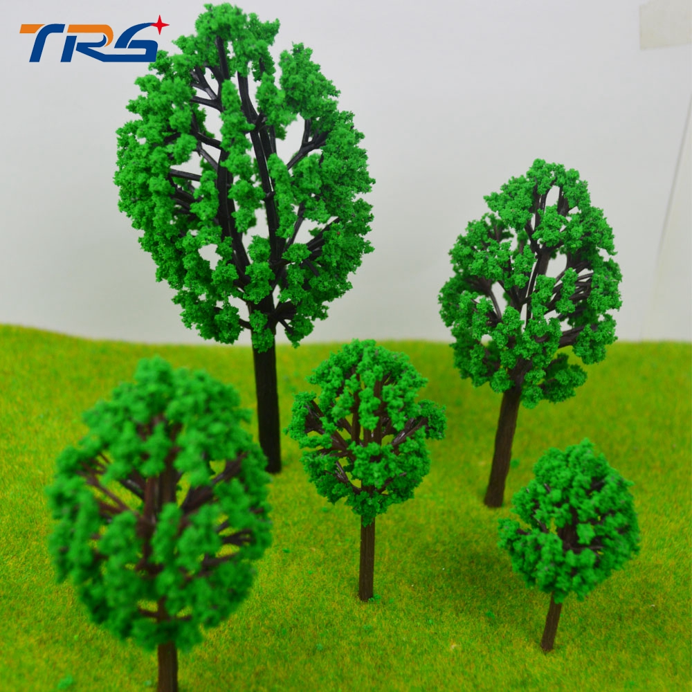 ABS Plastic Model Trees Train Railroad Scenery Green Trunk Landscape HO N Z Scale Model Building Kits For Architecture Making