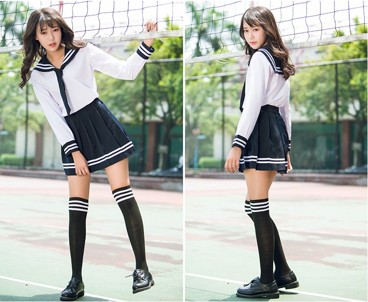 School uniform set Student uniform tie Sailor suit set Table costume Japanese school uniform Girl Summer