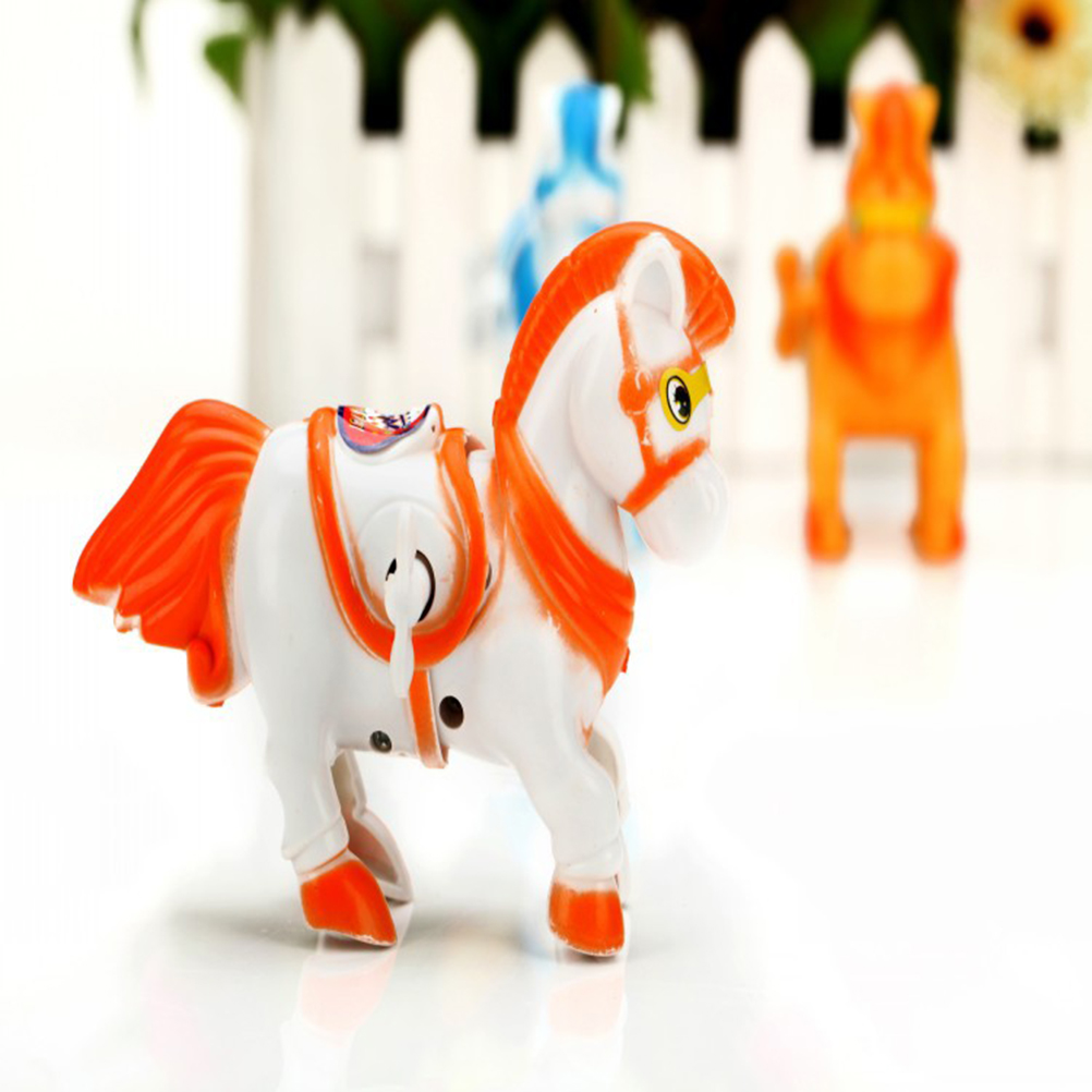 1Pcs Gift for Kids Children Baby Educational Toys Wind Up Animal Running Moving Horse Retro Classic Clockwork Plastic Toy