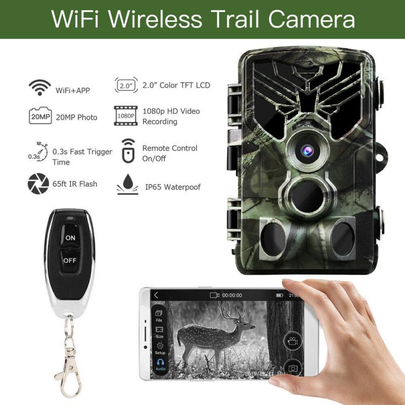 NOZAKI New 20MP Wireless Wifi APP Hunting Camera Night Vision 1080P APP Remote Wild Surveillance Wildlife Scouting Cameras