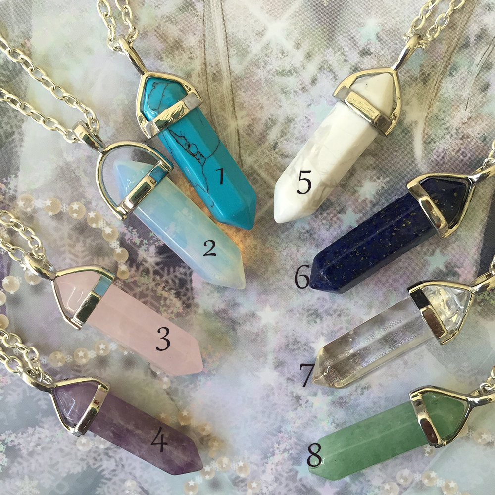 Crystal Pendant Necklaces Opalite White Howlite Lapis Clear Quartz Crystal Aventurine Crystal Pendant XL403