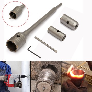 3Pcs SDS Plus Shank Hole Saw Cutter Concrete Cement Stone Wall Drill Bit with Wrench Metal Carbide Tip Hole Saw 30/40/50mm