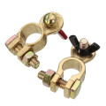 2pcs Positive & Nagative Auto Battery Terminal Connector Battery Quick Release Battery Clamps Brass Connector Car Accessories