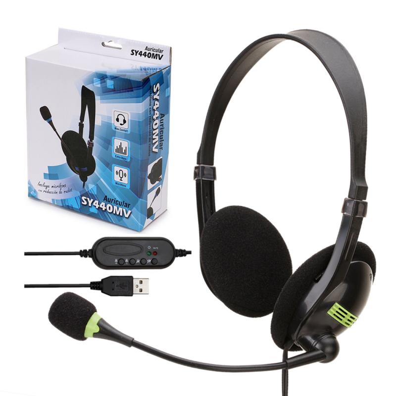 Wired Headset With Microphone Telephone Operator Headphone Noise Canceling For Computer Phones Desktop Boxes For Mac/School