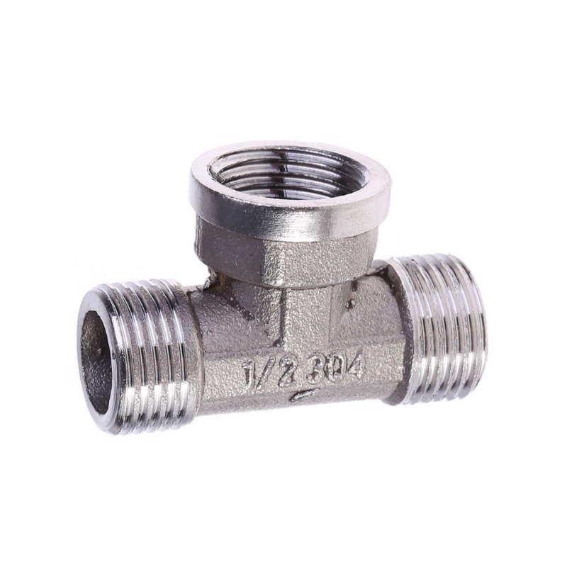 G1/2" Tee 3 Way Plumping Pipe Fittings Chrome Plated Brass T Bathroom Accessories Bidet Water heater Parts Valve