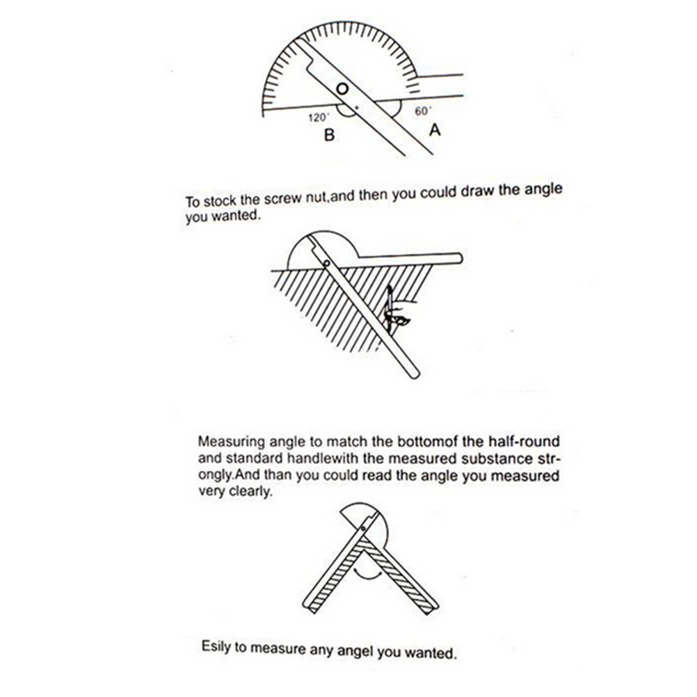 100mm 0-180 Stainless Degree Protractor Angle Finder Arm Rule Measure Tool