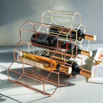 Nordic Creative Geometric Wine Rack Metal Simple Household Grape Wine Rack Restaurant Living Room Bar Wine Cabinet Wine Display