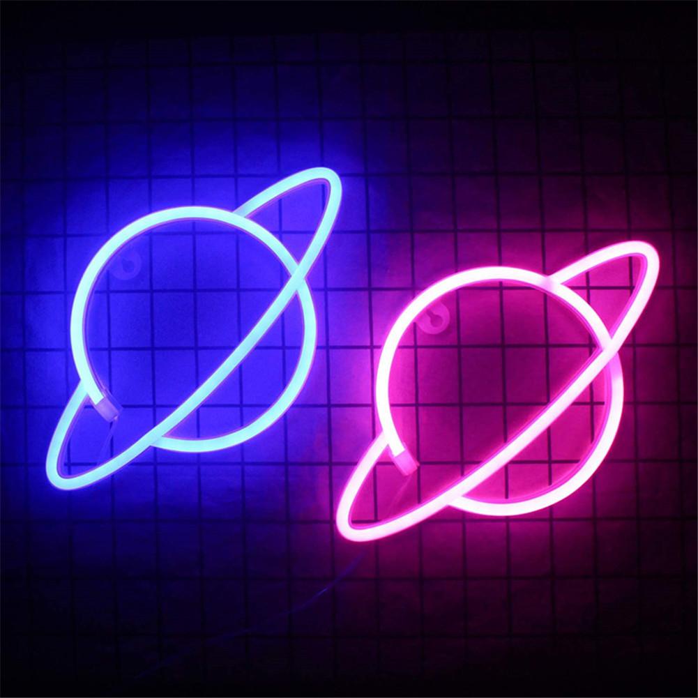 LED Planet Neon Light Signs USB Or Battery Powered Soft Night Light Party Supplies For Home Party Bar Decoration Christmas Gift