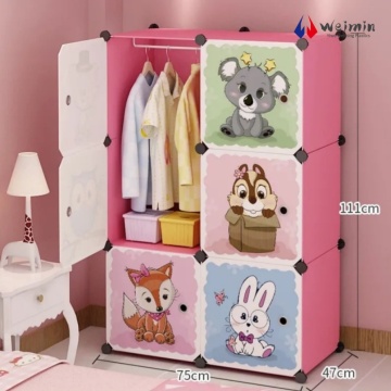 Baby Storage Cabinet with Kids Cartoon Design