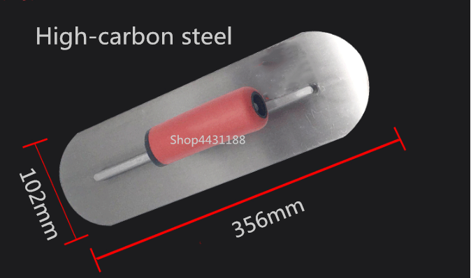 356*102mm High Carbon steel Round Head Plastic Handle Plaster Trowel Construction Concrete Spatula Tool