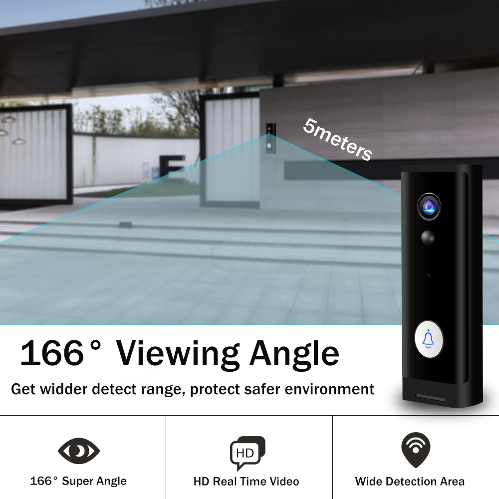 Mini 1080P HD WiFi Doorbell Camera Smart Wireless Doorbell Video Intercom Security Camera Outdoor IR Night Vision 2MP Tuya APP