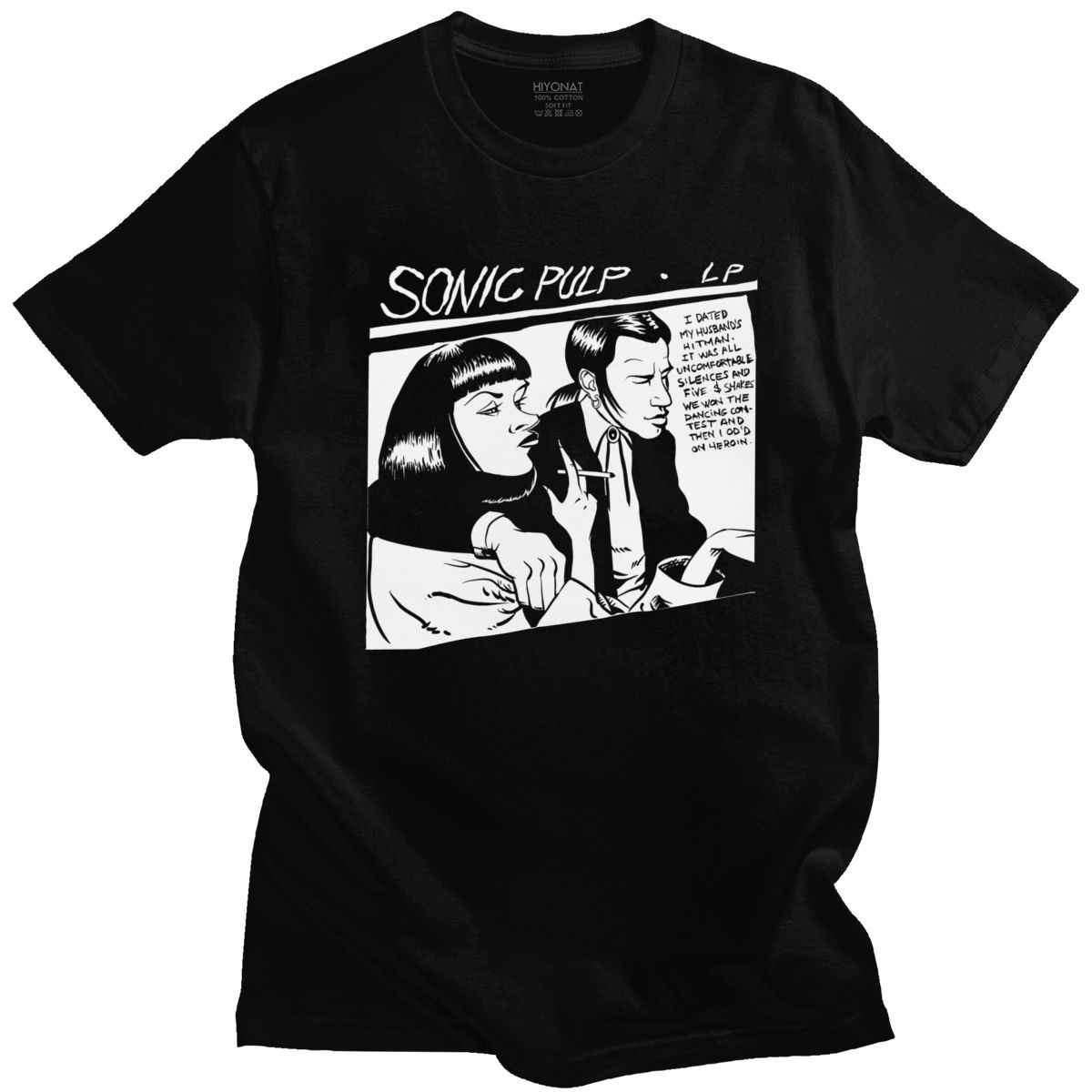 Funny Men's Pulp Fiction T-shirt Short Sleeves Cotton Quentin Tarantino Tshirt Movie Film Shirt Mia Wallace Tee Tops Apparel