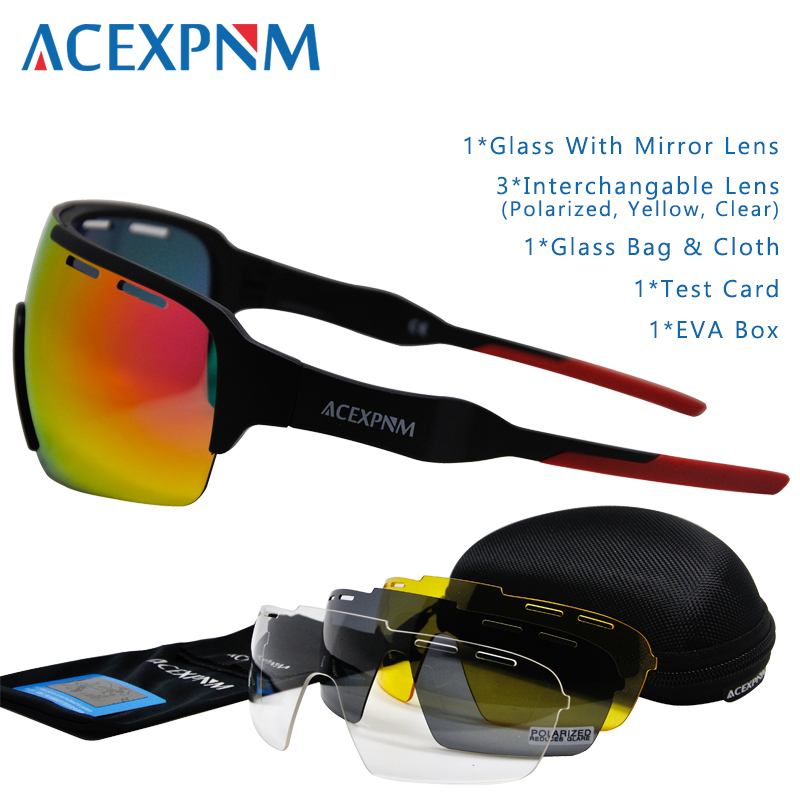 2019 Outdoor Sports Polarized Cycling Glasses Mountain Bike Cycling Goggles 4 Lens Cycling Eyewear UV400 Cycle Sunglasses